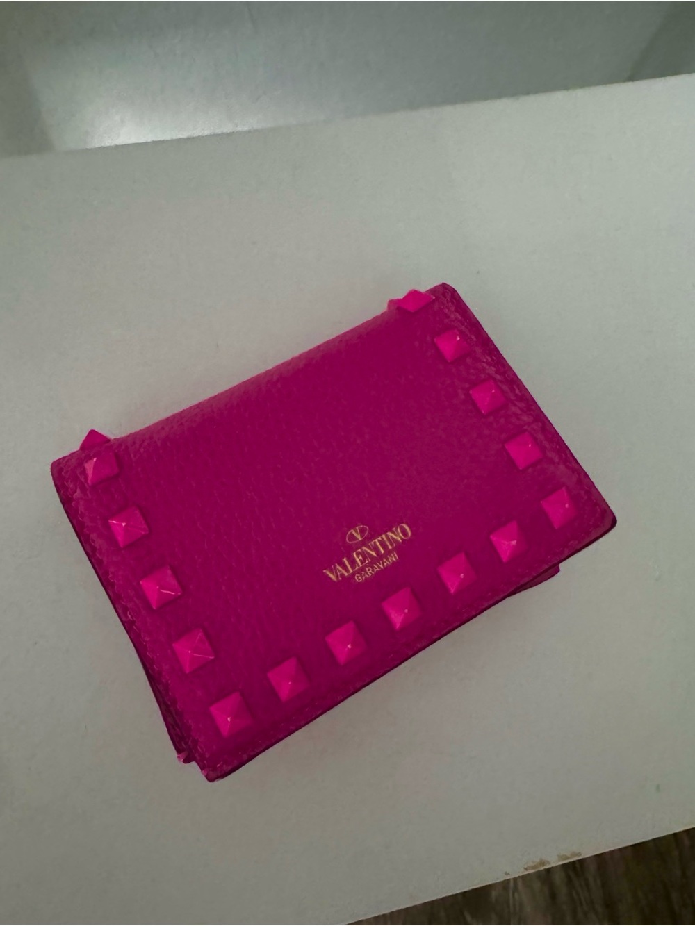 Valentino Rockstud Bifold Wallet Pink